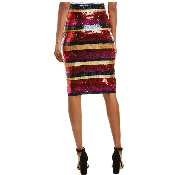 💥Trina Turk Cava Multi-Color Sequin Stripe Skirt - Picture 2 of 7